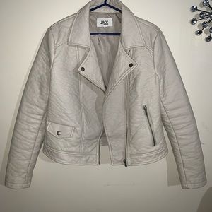 Beige Biker Jacket